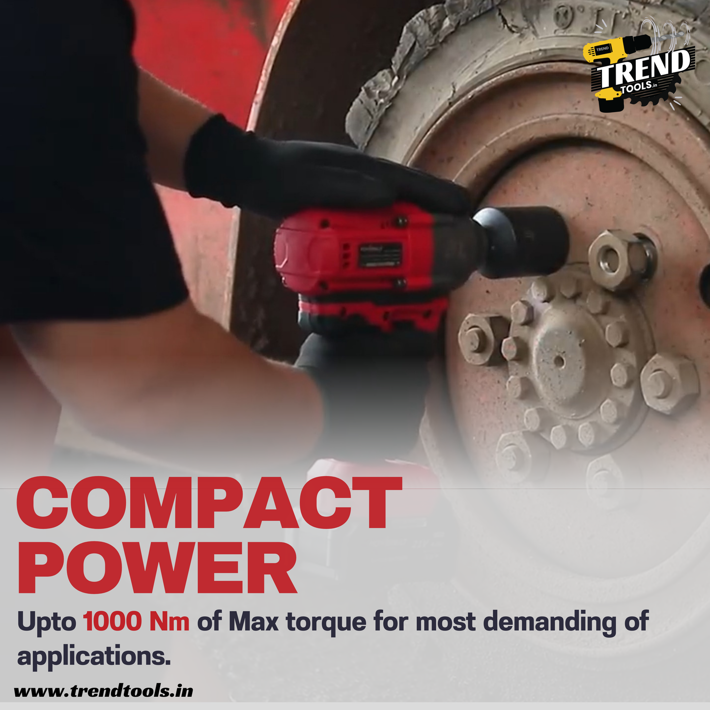 Powerbilt 21V Cordless Brushless Impact Wrench PBT-CL-21WR1000, 1000 Nm Max Torque, 2 x 4.0Ah Batteries and Charger included.