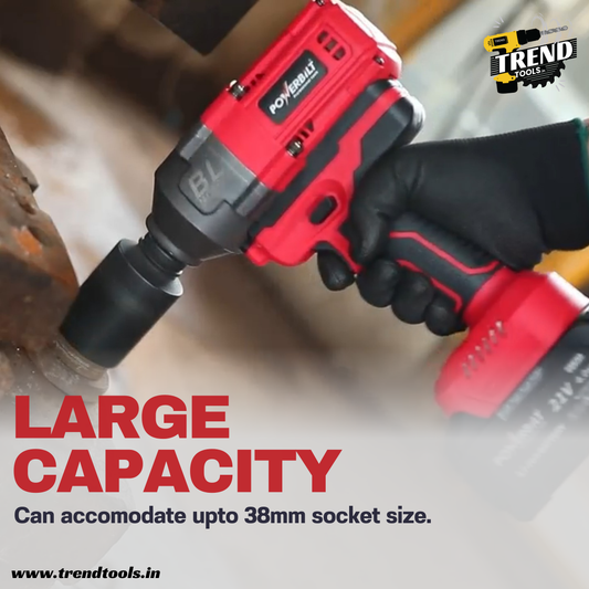 Powerbilt 21V Cordless Brushless Impact Wrench PBT-CL-21WR1000, 1000 Nm Max Torque, 2 x 4.0Ah Batteries and Charger included.