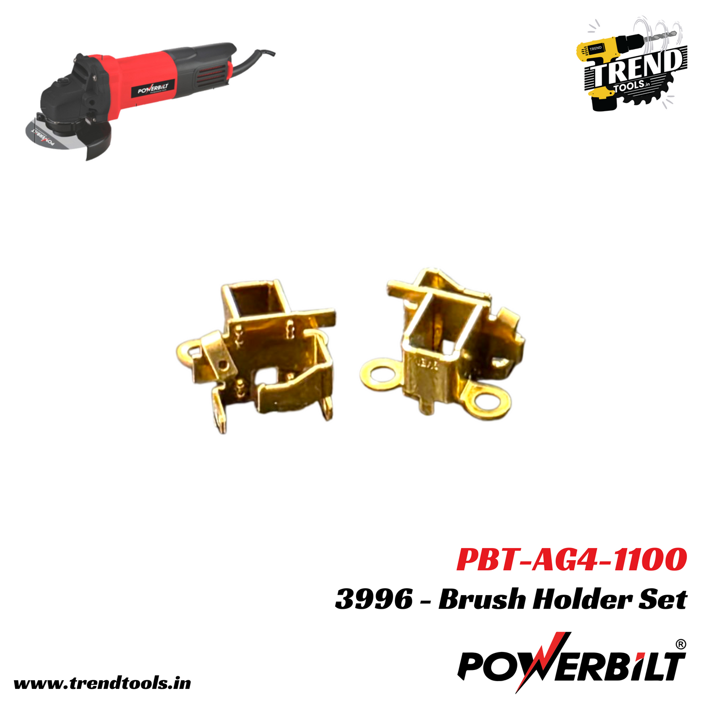 (Set of 2) Carbon Brush Holder for Powerbilt Angle Grinder PBT-AG4-1100 and PBT-AG5-1100