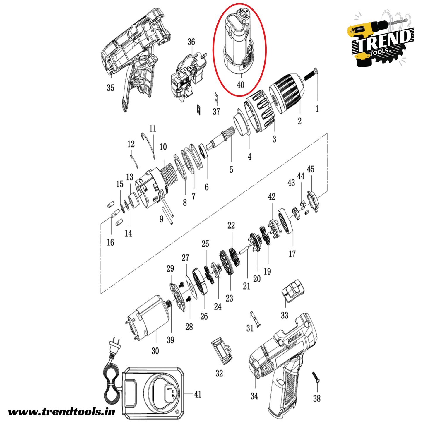 Battery for Dongcheng | DCA | DCK 12V Cordless Screwdriver DCJZ1202E - Trend Tools