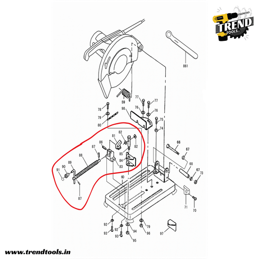 Cut Off Vise for Dongcheng | DCA | DCK Cut Off DJG02 - 355, also suitable for all LG355 models - Trend Tools