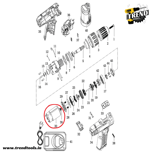 DC Motor for Dongcheng | DCA | DCK 12V Cordless Screwdriver DCJZ1202E - Trend Tools