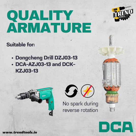 DCA Armature for Dongcheng | DCA | DCK Impact Drill DZJ03 - 13, also suitable for DU10 - Trend Tools