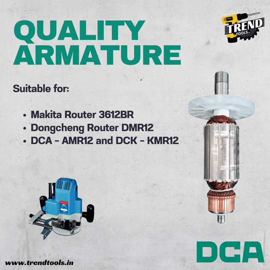 DCA Armature for Makita Router 3612BR, also suitable for Dongcheng | DCA | DCK Router DMR12 - Trend Tools