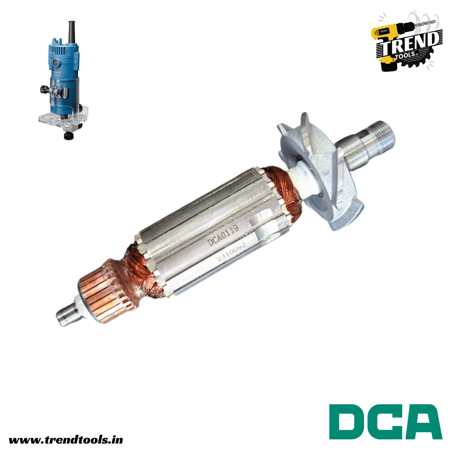 DCA Armature for Makita Trimmer 3703, also suitable for Dongcheng | DCA | DCK Trimmer DMP02 - 6 - Trend Tools