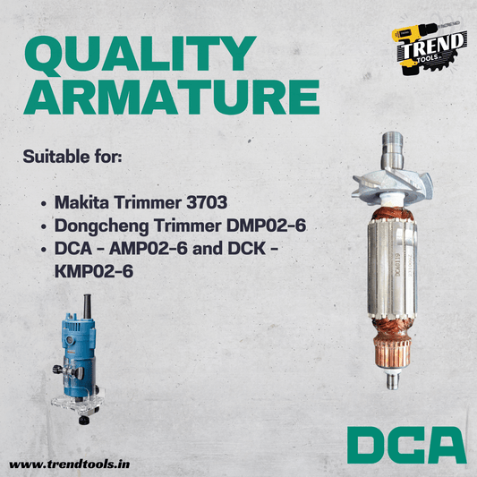DCA Armature for Makita Trimmer 3703, also suitable for Dongcheng | DCA | DCK Trimmer DMP02 - 6 - Trend Tools