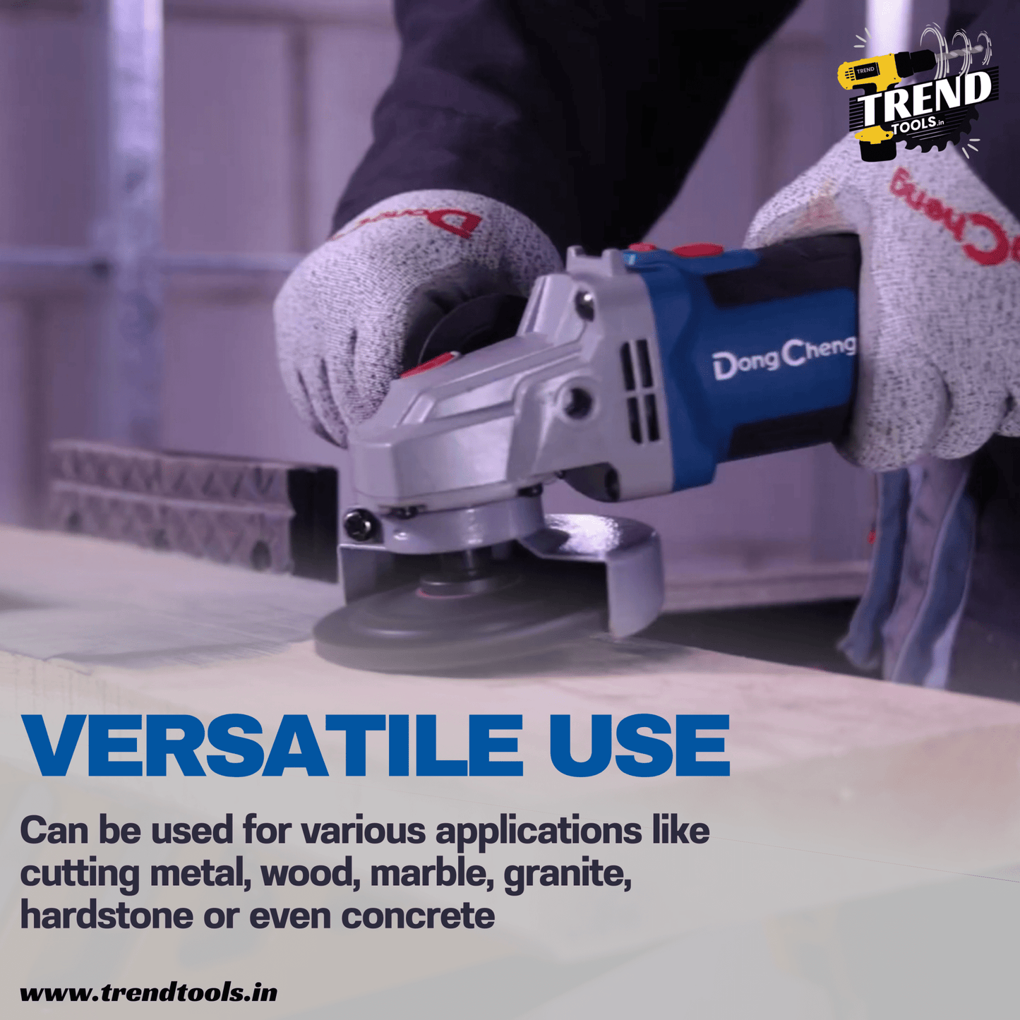 Dongcheng 20V Cordless Brushless Angle Grinder DCSM03 - 100, 100mm Blade Capacity, 2 Batteries and Charger included. - Trend Tools