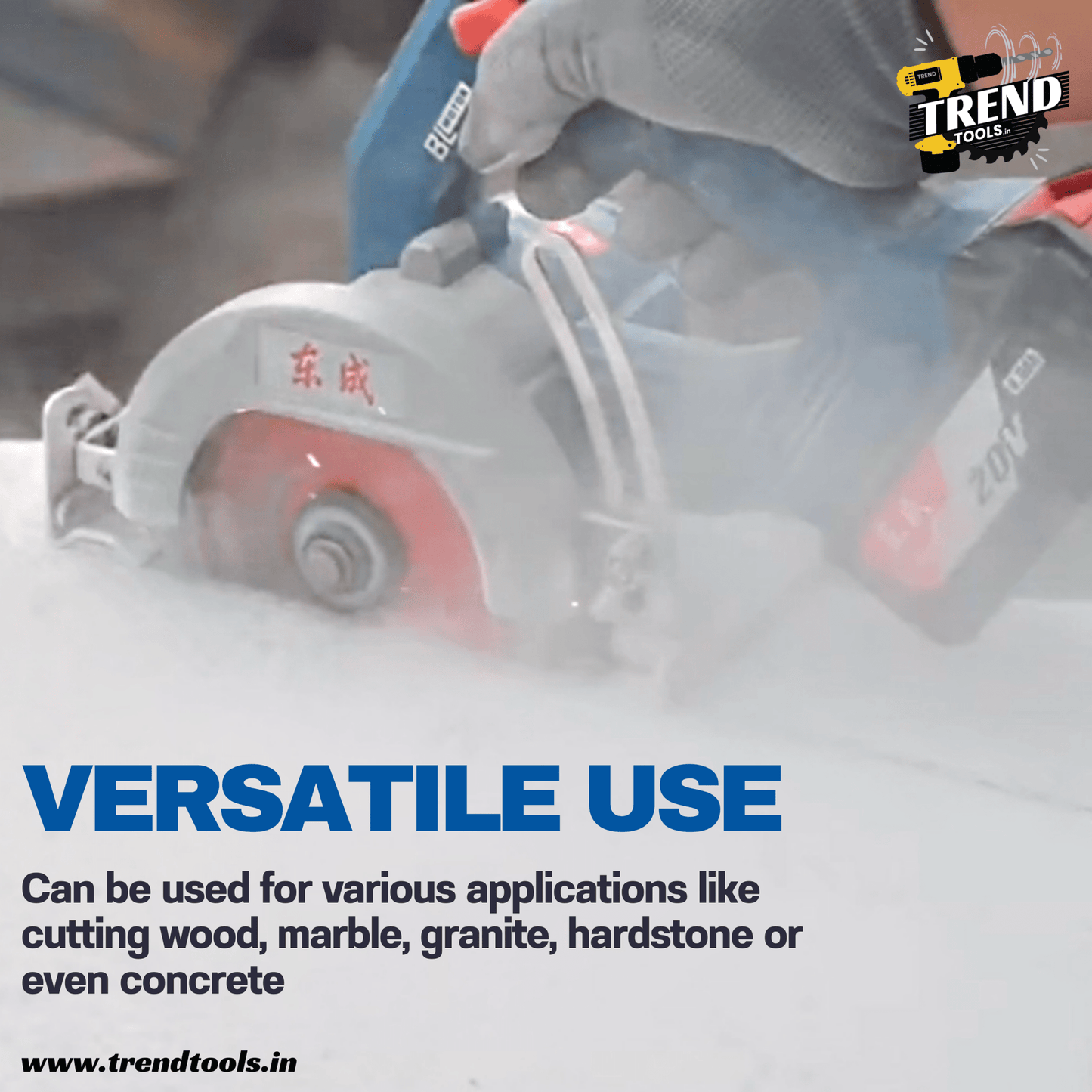 Dongcheng 20V Cordless Brushless Marble Cutter DCZE125, 45 Degree Tilting Base, 2 Batteries and Charger included. - Trend Tools