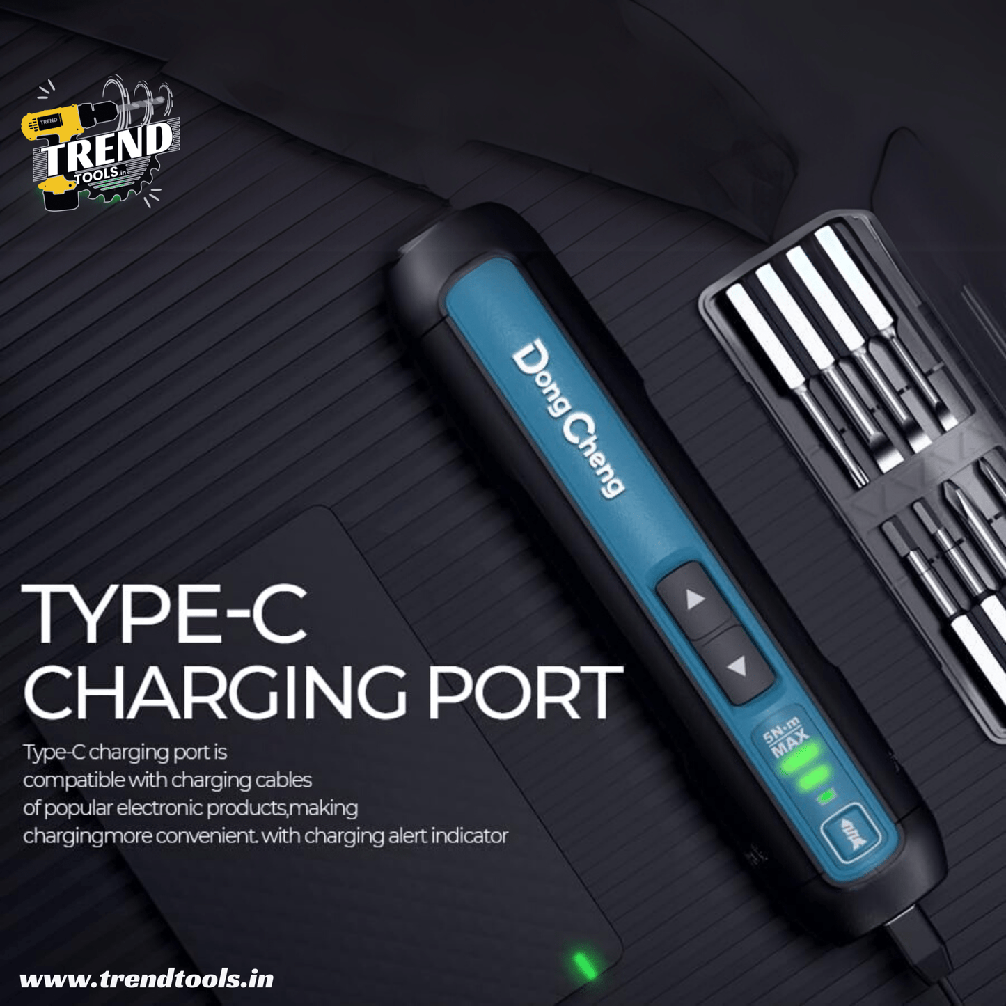 Dongcheng 4V Cordless Electric Screwdriver DCPL04 - 5 with USB Type C Charging - Trend Tools
