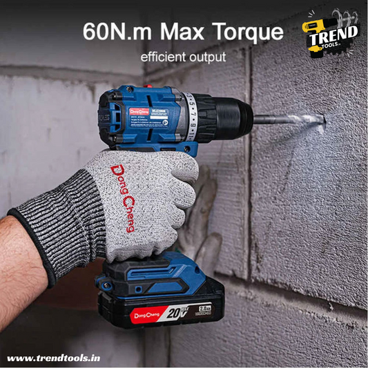 Dongcheng 20V Cordless Brushless Impact Drill DCJZ2060i, 20+2 Torque settings, 2 x 4.0Ah Batteries and Charger included.