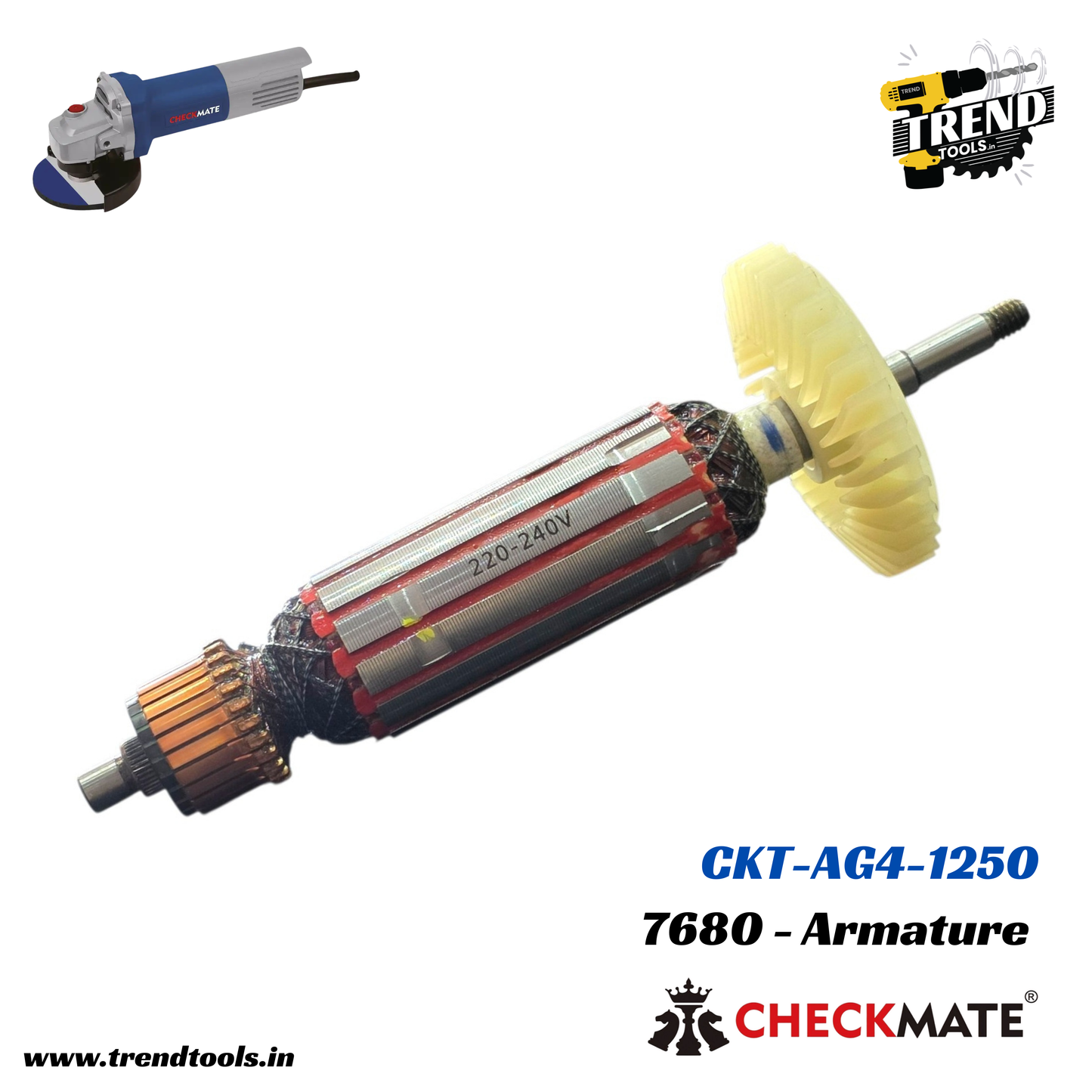Armature for Checkmate 1250 Watts Angle Grinder (CKT-AG4-1250)