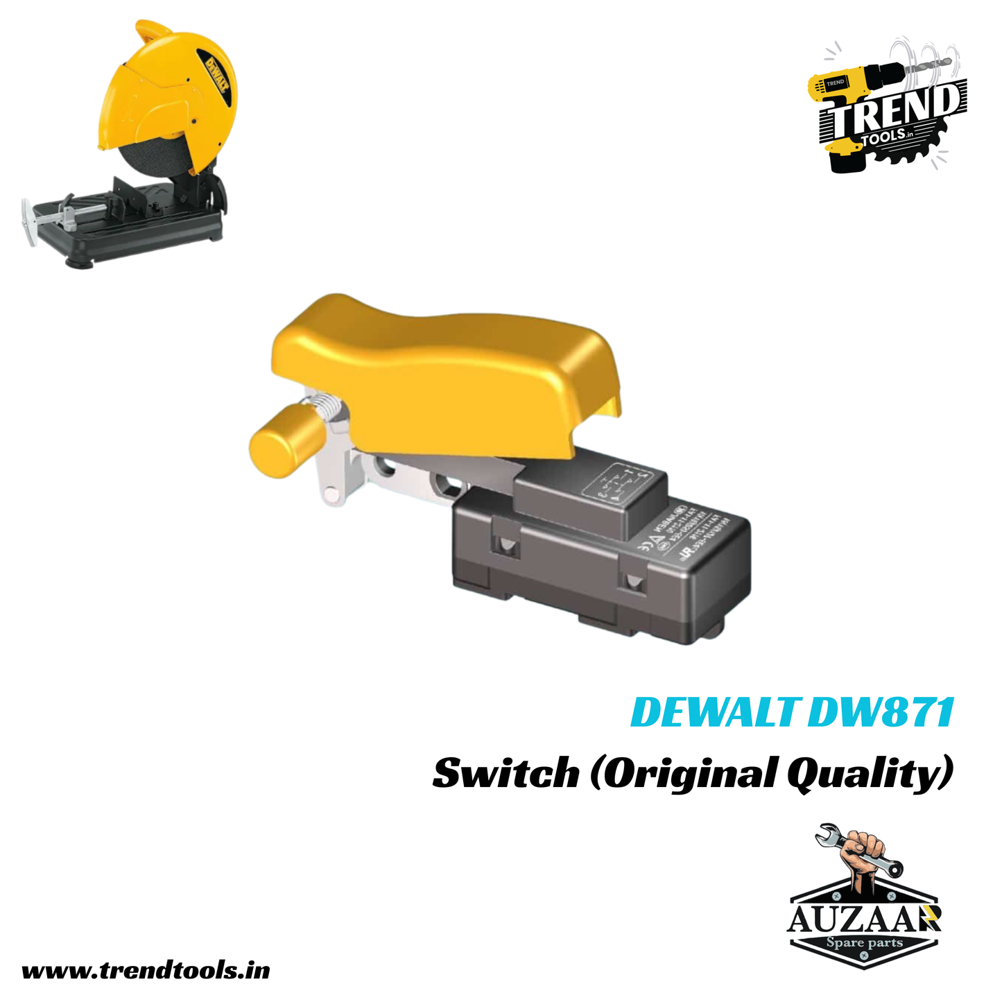 Switch for Dewalt Cut Off (DW871) - Original Quality | Hikoki CC14STD | KEN 7614NB