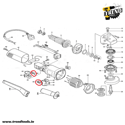 (Set of 2) Brush Holder Coil Spring for GWS6 - 100 models of all brands and DSM03 - 100A of Dongcheng|DCA|DCK - Trend Tools