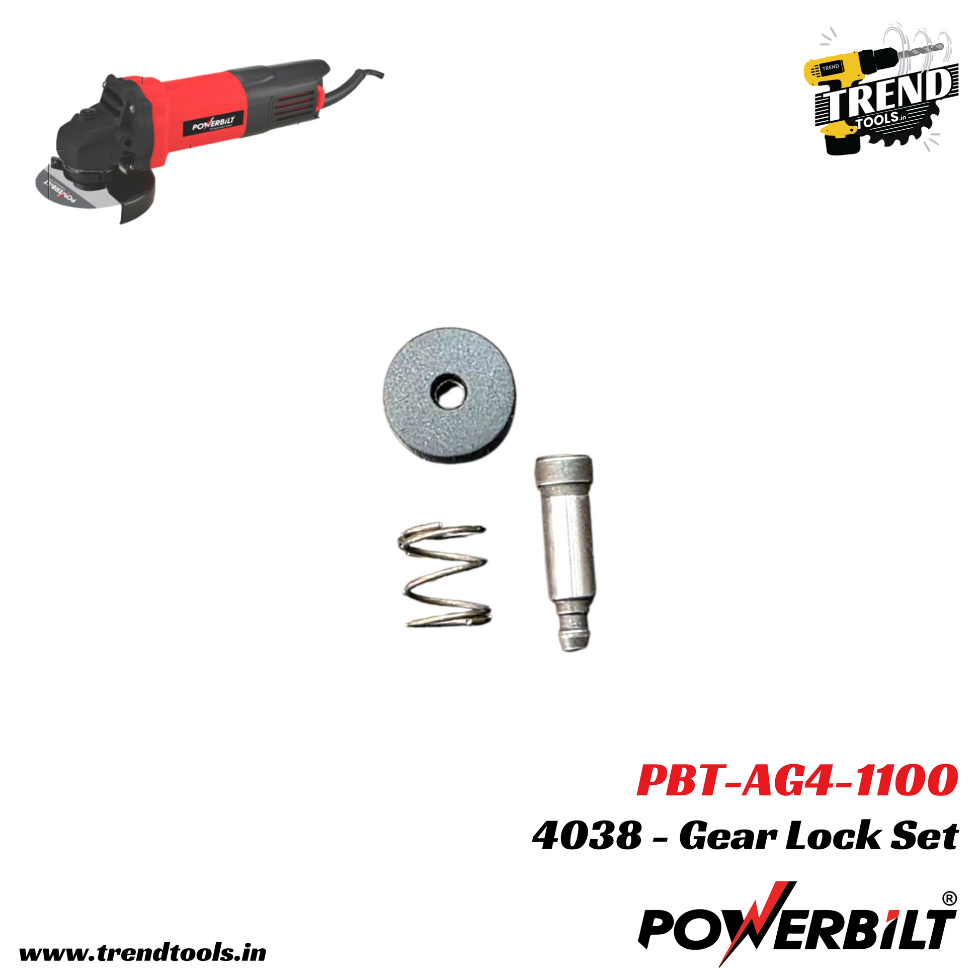 gear lock erfahrung Gear Lock Set for Powerbilt Angle Grinder PBT-AG4-1100 and PBT-AG5-110 – Trend Tools