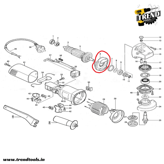 Air - Deflector / Guide Plate for GWS6 - 100 models of all brands and DSM03 - 100A of Dongcheng|DCA|DCK - Trend Tools