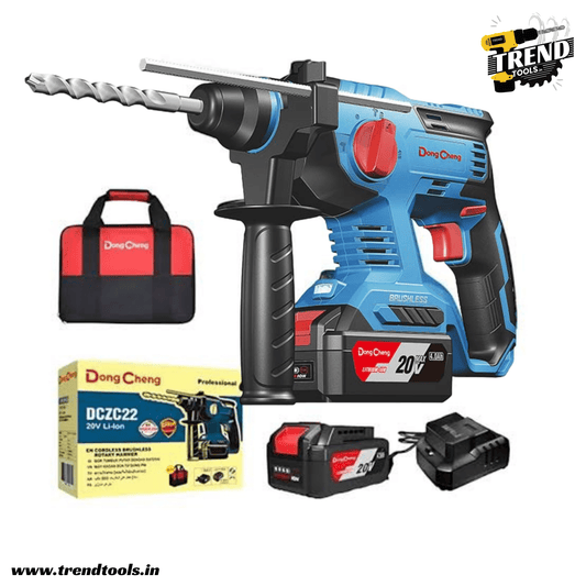 Dongcheng 20V Cordless Brushless Rotary Hammer DCZC22, 3 Modes of Operation, 2 Batteries and Charger included. - Trend Tools