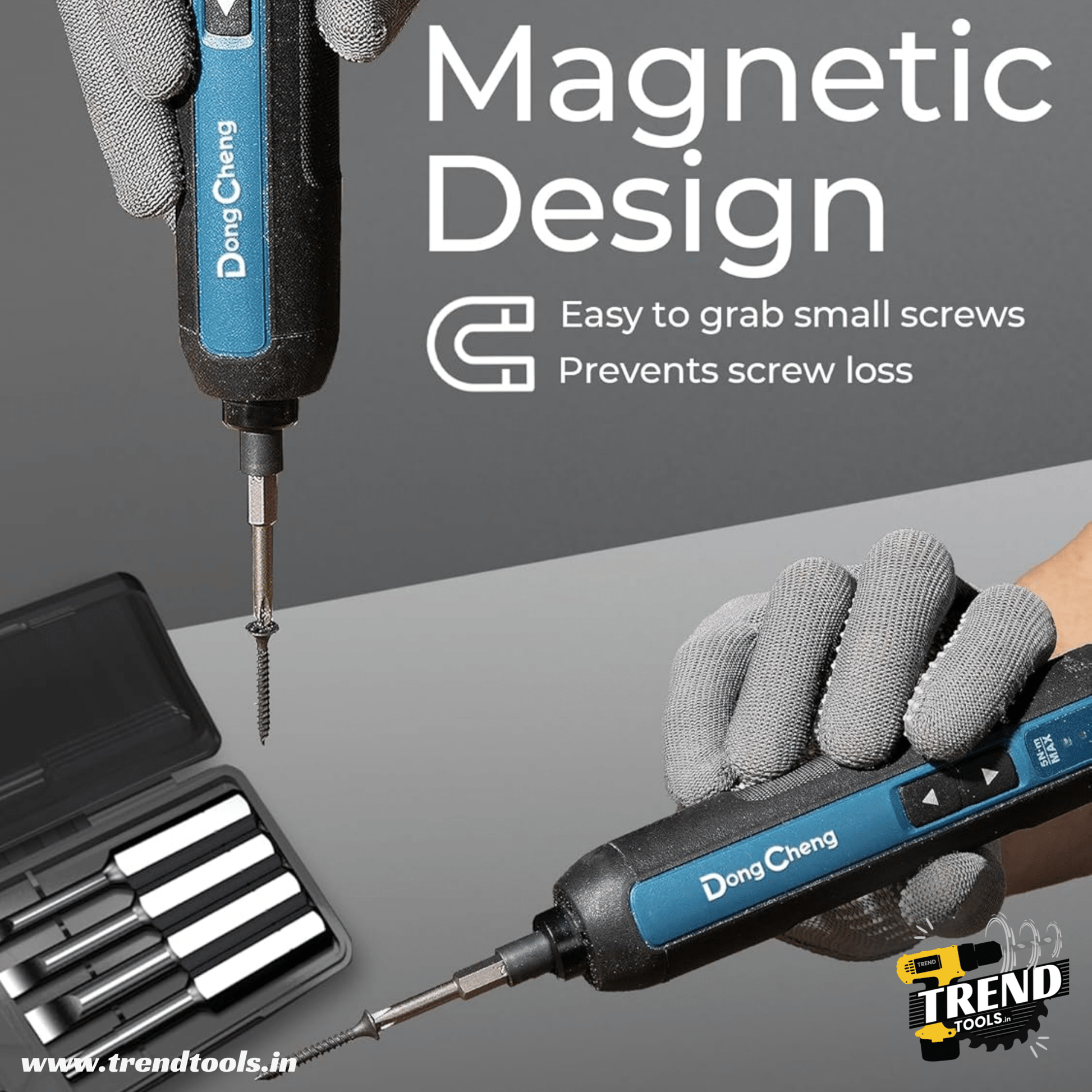 Dongcheng 4V Cordless Electric Screwdriver DCPL04 - 5 with USB Type C Charging - Trend Tools
