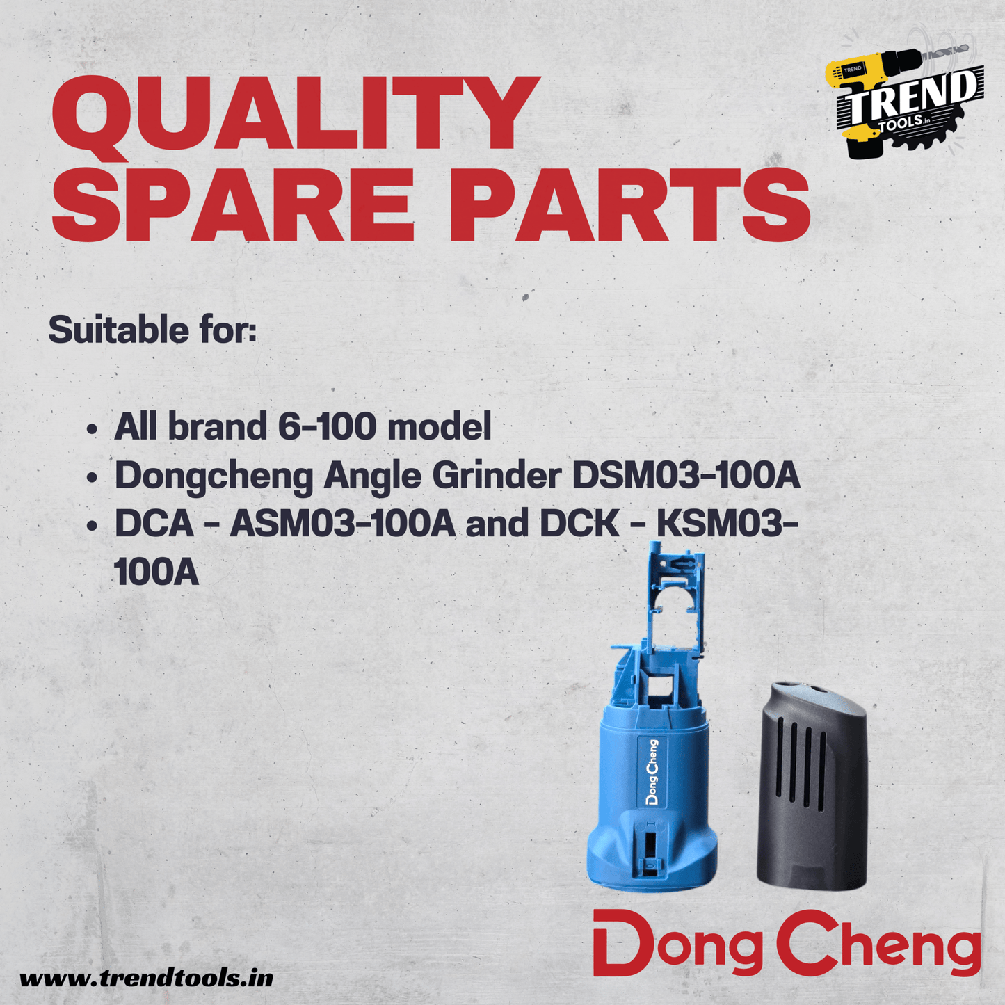 Motor Housing for Dongcheng | DCA | DCK Angle Grinder DSM03 - 100A, also suitable for all brand GWS6 - 100 model - Trend Tools