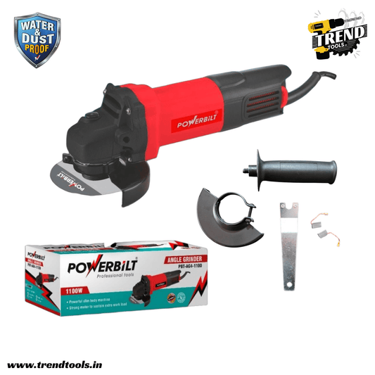 Powerbilt Water and Dust Proof Angle Grinder PBT - AG4 - 1100 with 1100 Watts Motor and 4 inch Cutting Capacity - Trend Tools