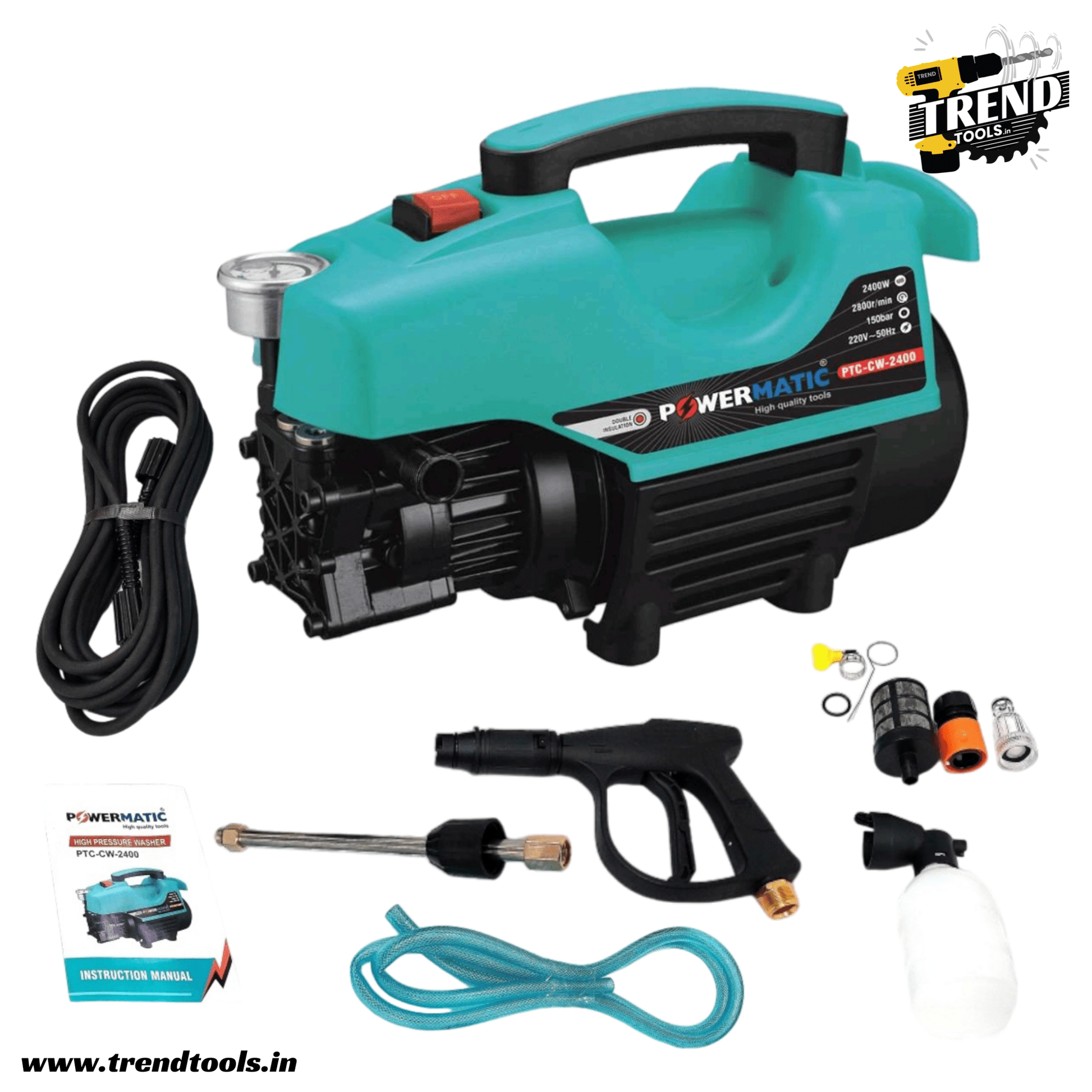 Powermatic High Pressure Washer PTC - CW - 2400, Max. Pressure of 150 bar - Trend Tools