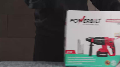 Powerbilt 21V Cordless Brushless Rotary Hammer PBT-CL-RH26, 3 Modes with 26mm Max Capacity, 2 x 4.0Ah Batteries and Charger included.