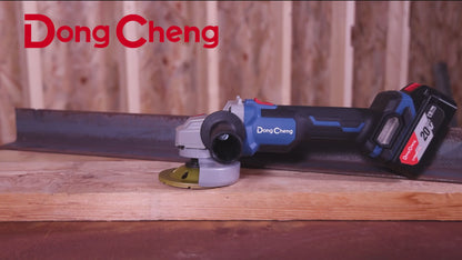 Dongcheng 20V Cordless Brushless Angle Grinder DCSM03-100, 100mm Blade Capacity, 2 x 4.0Ah Batteries and Charger included.