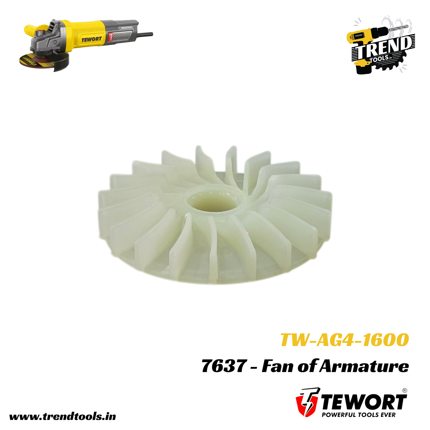 Fan of Armature for Tewort 1600 Watts Angle Grinder (TW-AG4-1600)
