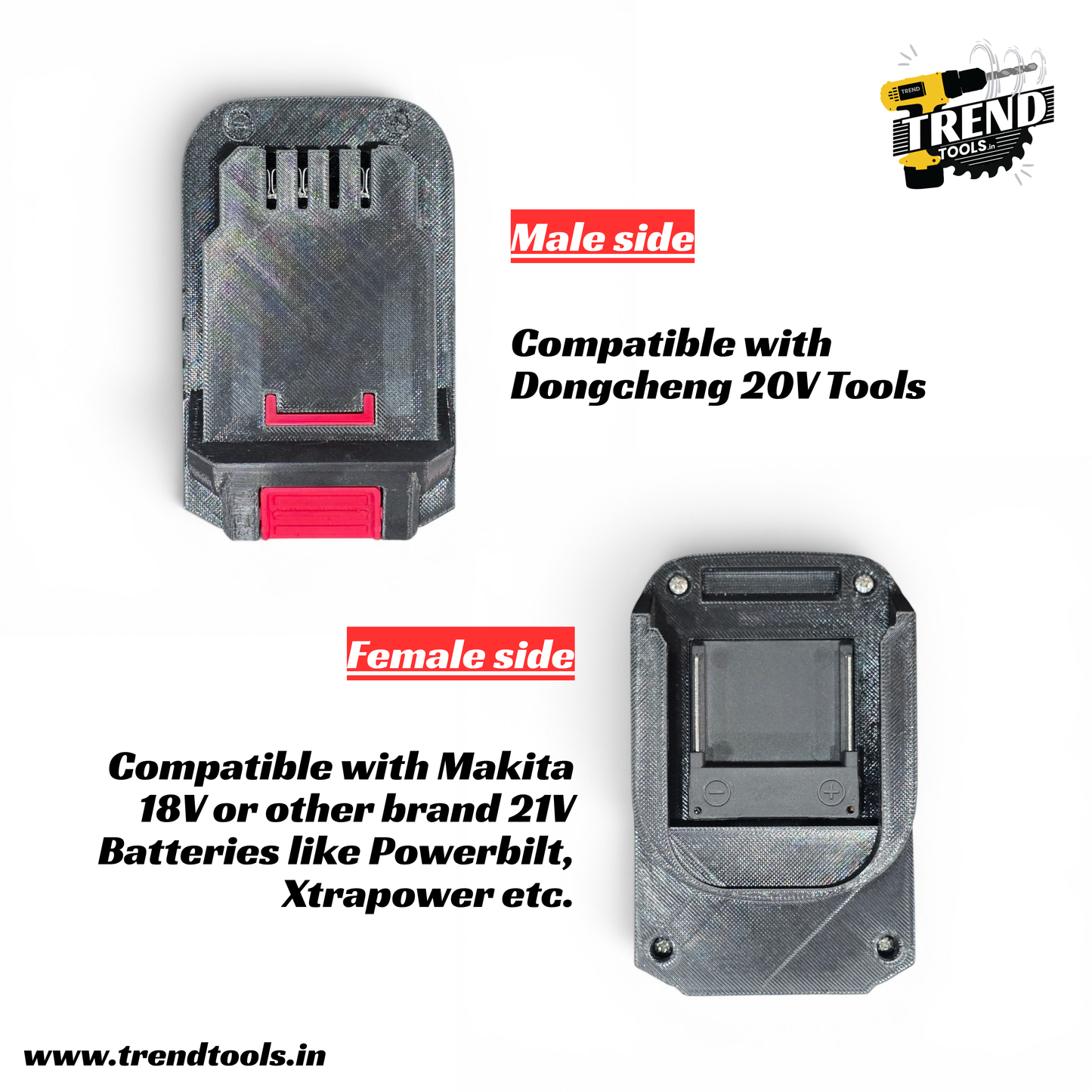 Battery Adaptor Converter | Makita-Type 18V/21V Battery to Dongcheng 20V Battery Platform