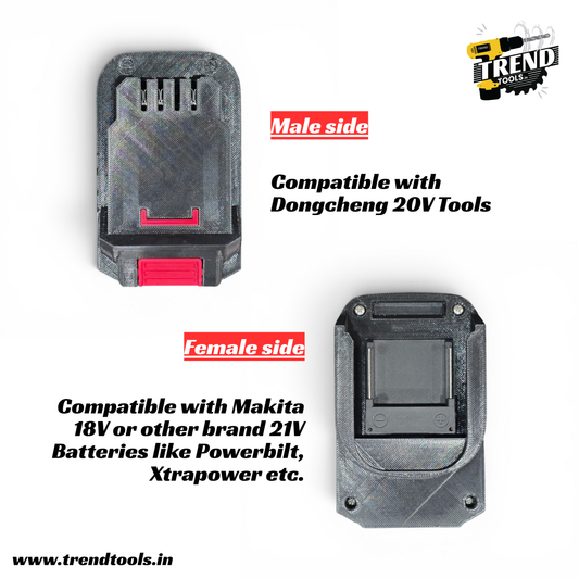 Battery Adaptor Converter | Makita-Type 18V/21V Battery to Dongcheng 20V Battery Platform