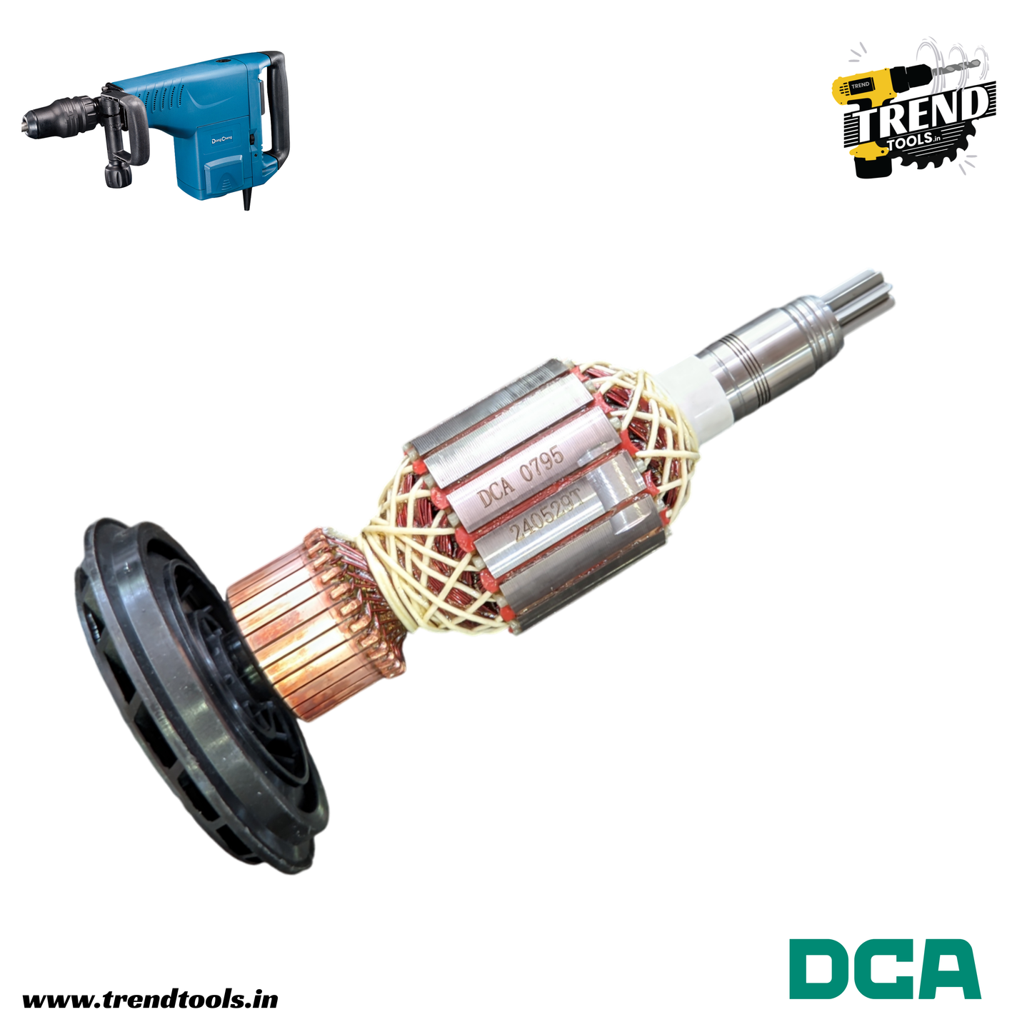 DCA Armature for Bosch 11kg Demolition Hammer (GBH11E) - suits: DZG10, PBT-DH11-2100 etc.